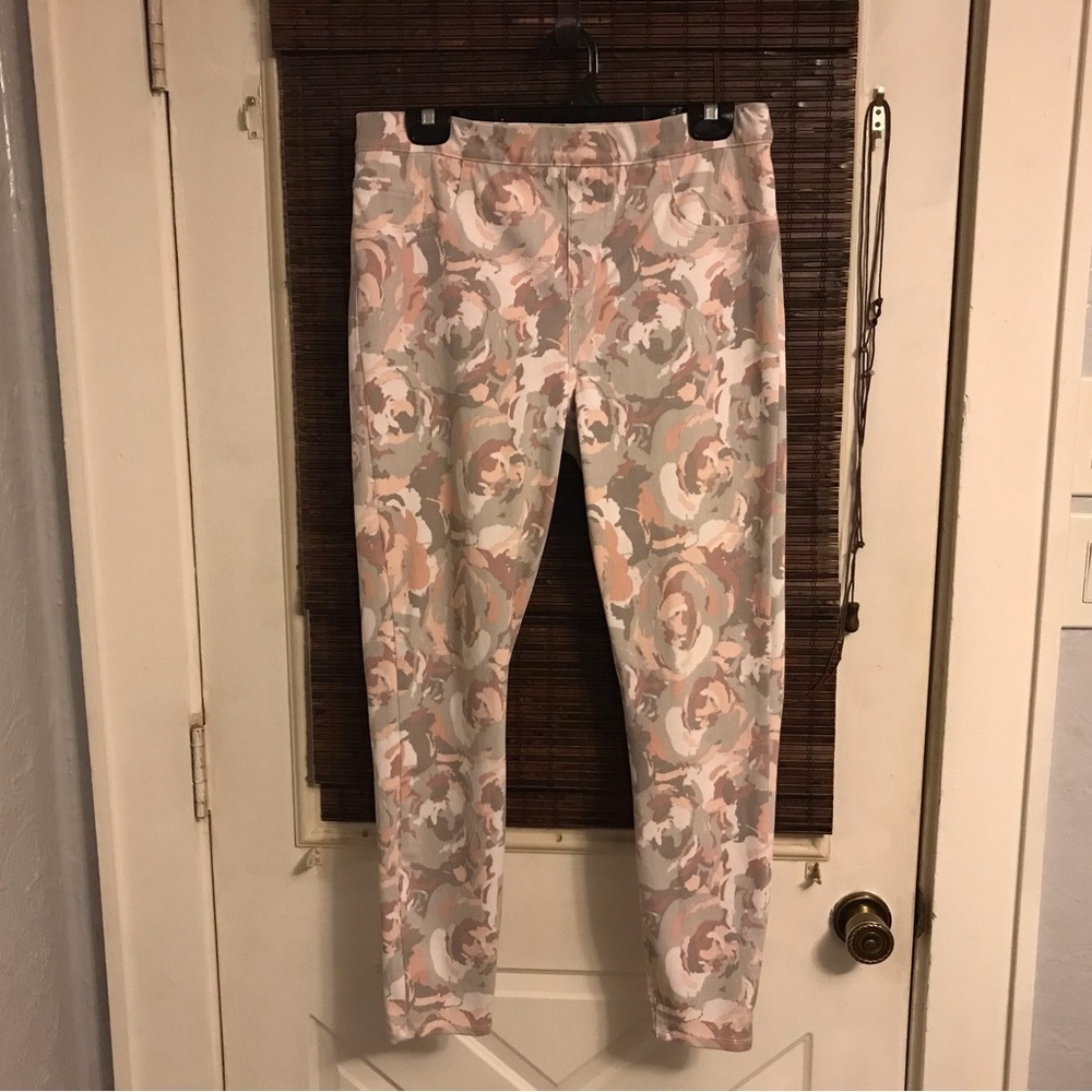 Spanx Jean-Ish Ankle Leggings Blush Bloom Women's Size XL